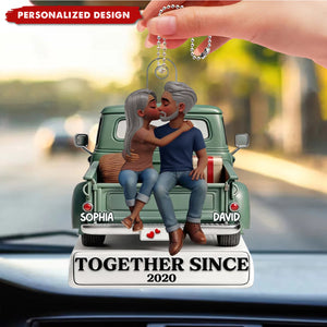 Couple Kissing On The Truck Car Ornament - Valentine's Day Gift For Couple