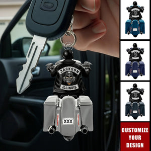 Biker Motorcycle Racing Personalized Keychain