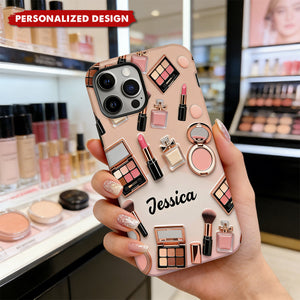 Personalized Makeup Phone Case Custom Name Gift For Beauty Lovers