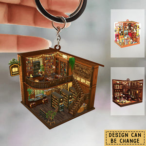Personalized Bookstore Book Lover Acrylic Keychain