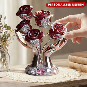 Personalized Custom Rose Tree Shaped Acrylic Plaque -Gift for Mama,Grandma