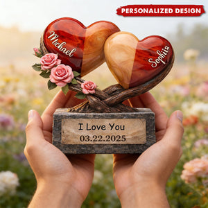 Personalized Heart Couple Plaque – Custom Names & Date Anniversary Gift for Her/Him