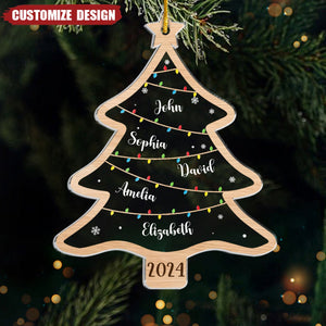 New Release Wish You A Wonderful Christmas - Family Personalized Custom Ornament - Acrylic Custom Shaped - Christmas Gift For Family Members