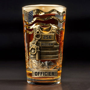 Serve And Protect - Personalized Police Officer Beer Glass