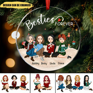 Besties - Besties Forever - Personalized Circle Ornament