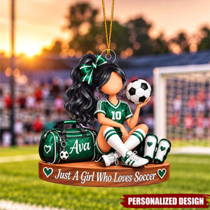 Soccer Girl Personalized Acrylic Christmas Ornament