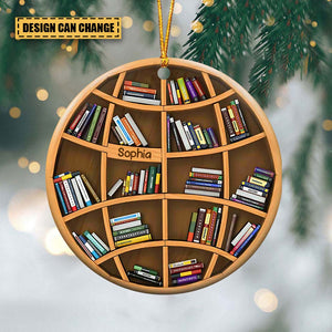 Bookshelves- Book Lovers, Personalized Ornament, Gifts For Book Lover