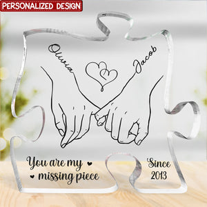 You Are My Heart, My Life - Couple Personalized Puzzle Shaped Acrylic Plaque - Gift For Husband Wife, Anniversary