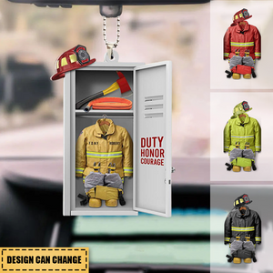 Firefighter Equipment Locker, Personalized Acrylic Ornament