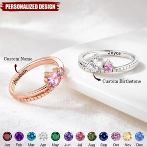 Personalized Birthstone & Name Ring — Perfect Anniversary or Valentine’s Gift