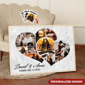 Personalized Heart Photo Poster โ Anniversary Gift For Couples