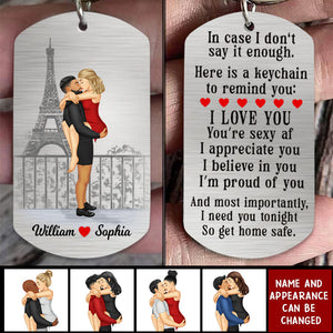 I Need You Tonight So Get Home Safe-Personalized Stainless Steel Keychain-Gift For Couples-V3
