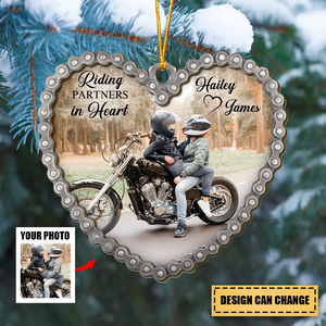 Riding Partners In Heart Custom Motorcycle Acrylic Ornament