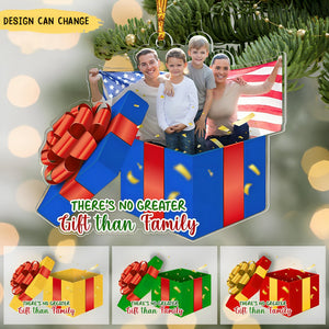 There's No Greater Gift Than Family, Custom Family Photo Ornament, Gift For Christmas