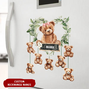 Grandma/ mama Bear Heart Wreath Personalized Decal