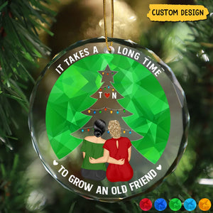 2024 New Release - Grow An Old Friend - Personalized Circle Glass Ornament