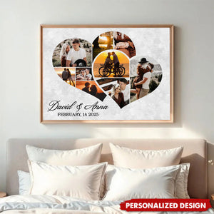 Personalized Heart Photo Poster โ Anniversary Gift For Couples