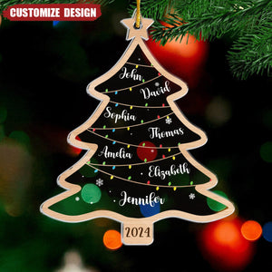 New Release Wish You A Wonderful Christmas - Family Personalized Custom Ornament - Acrylic Custom Shaped - Christmas Gift For Family Members