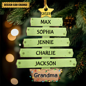 Family is everything - Personalized custom ornament wood custom shaped christmas - Gift for Family members Grandma Mom