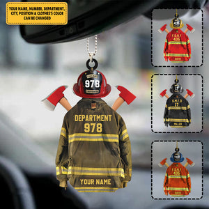 Proud Firefighter Personalized Acrylic Ornament Gift For Firefighter Fireman