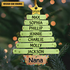 Family is everything - Personalized custom ornament wood custom shaped christmas - Gift for Family members Grandma Mom