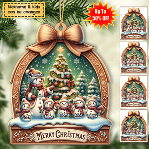 Personalized Merry Christmas Ornament Custom Grandma and Grandkids