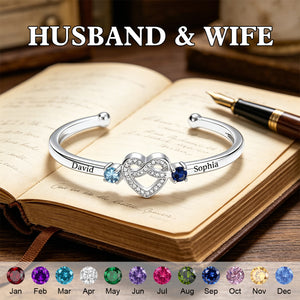Together Forever -Personalized Couple Birthstone Bracelet