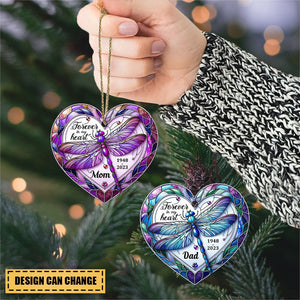 Forever In My Heart Memorial Dragonfly Personalized Acrylic Ornament