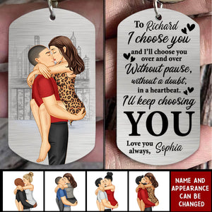 I Choose You-Personalized Stainless Steel Keychain - Gifts For Couple