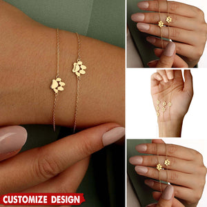 Personalized Gift For Pet Lovers Paw Bracelet