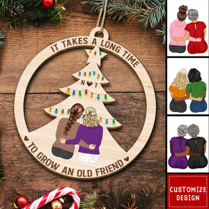 2024 New Release Grow An Old Friend - Gift For Bestie - Personalized Wooden Cutout Ornament