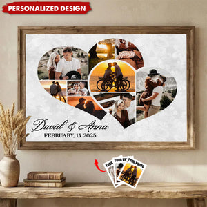 Personalized Heart Photo Poster โ Anniversary Gift For Couples