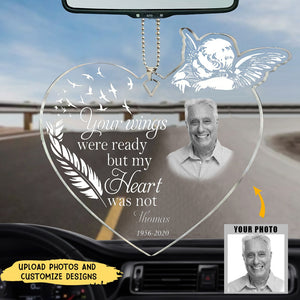 Your Wings Were Ready But My Heart Was Not-Personalized Memorial Photo Acrylic Ornament