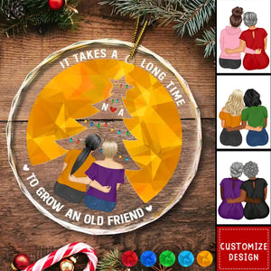 2024 New Release - Grow An Old Friend - Personalized Circle Glass Ornament