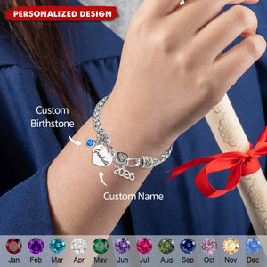 Personalized 2026 Graduation Bracelet - Custom Name & Birthstone Grad Gift