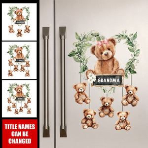 Grandma/ mama Bear Heart Wreath Personalized Decal