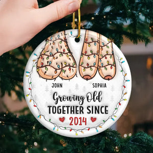 Couple Personalized Custom 3D Inflated Effect Printed Ornament - Christmas Gift For Husband Wife, Anniversary