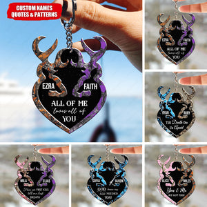 Camo Pattern Deer Couple Personalized Keychain