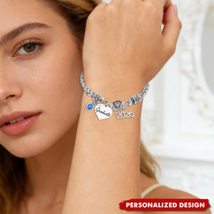 Personalized 2026 Graduation Bracelet - Custom Name & Birthstone Grad Gift