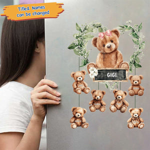 Grandma/ mama Bear Heart Wreath Personalized Decal