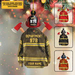 Proud Firefighter Personalized Acrylic Ornament Gift For Firefighter Fireman