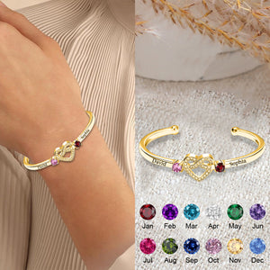 Together Forever -Personalized Couple Birthstone Bracelet