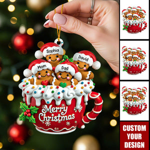 Merry Christmas - Personalized Gingerbread Family Ornament