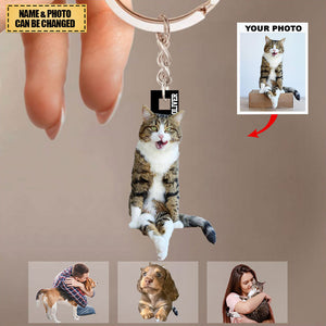 Personalized Keychain - Gift For Pet Lover, Dog Mom, Dog Dad - Custom Your Photo Acrylic Keychain