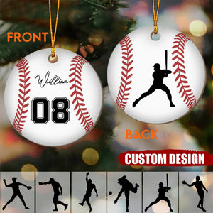 Baseball Ball - Personalized Wooden Car/Christmas Ornament