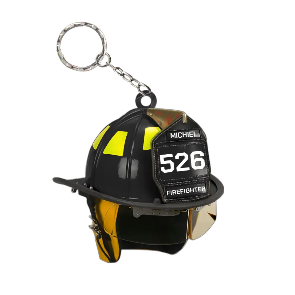 Firefighter's Helmet Personalized Keychain