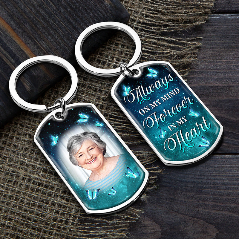 Custom Photo You Hold My Heart Forever - Memorial Personalized Custom Keychain - Sympathy Gift For Family Members