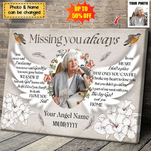 Custom Photo - Missing You Always You Never Said I'm Leaving - Personalized Memorial Poster