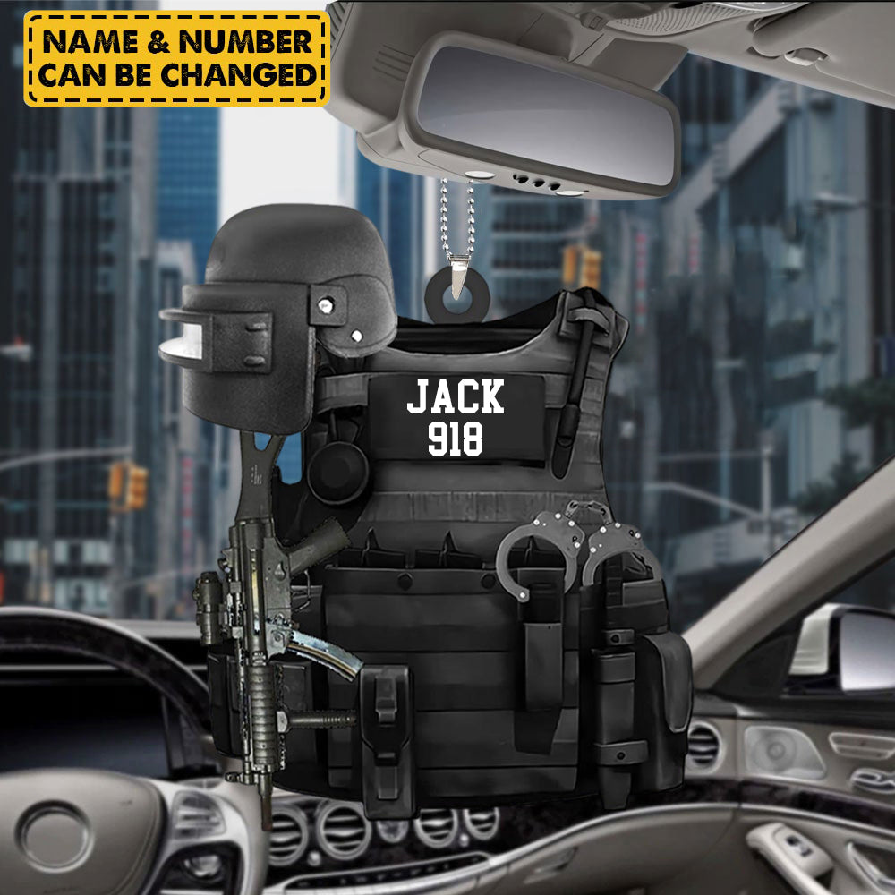 Personalized Ornament Gift For Swat Police - Swat Police Bulletproof Gun 2 Sided Ornament