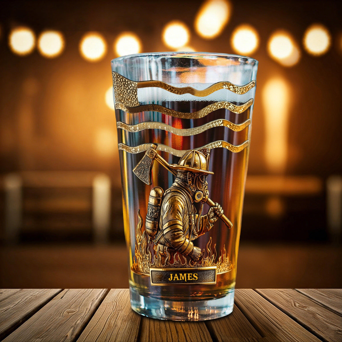 Proud Firefighter - Personalized Firefighter Beer Glass